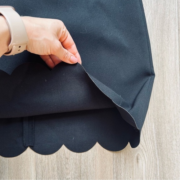 J. Crew Scallop Hem Black & White Sleeveless Formal Dress - Picture 4 of 8